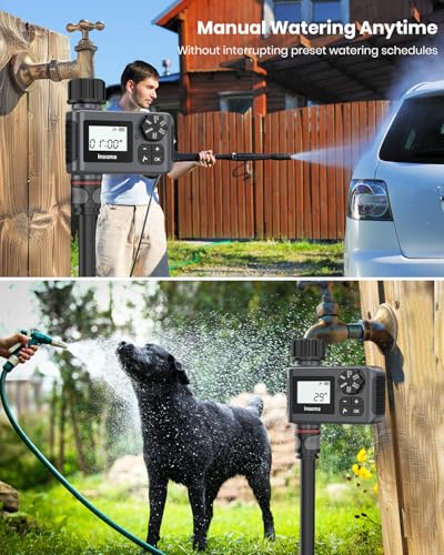 2 PCS Water Timer for Outdoor Garden Hose, Water Sprinkler Timer with Rain Delay/Manual/Automatic Drip Irrigation and Lawn Watering System for Yard - size: 1 Zone-Plastic-2 Pack