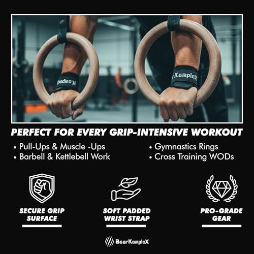 Bear KompleX Black Diamond No Hole Grips for - Lightweight, High Performance Weightlifting Grips, Protect Hands and Provides Comfort - Great for Cross Training, Powerlifting - size: Large