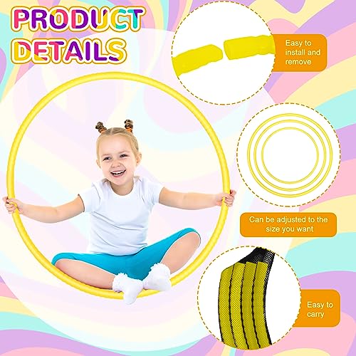Shappy 6 Pcs Exercise Hoop Detachable Adjustable Plastic Toy Playground Toys Colored Hoop Circles for Teens Games Gymnastics Dog Agility Equipment Party Decor - color: Yellow, size: 23 Inch