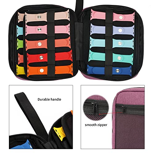 PACMAXI 20 Watch Bands Storage Carrying Case Compatible with Watches,Expandable Watch Band Holder Stores 20 Watch Bands Fit for Most Sizes of Watch Straps,Organizer for Watch Bands, Bag Only (Purple) - color: 1-purple