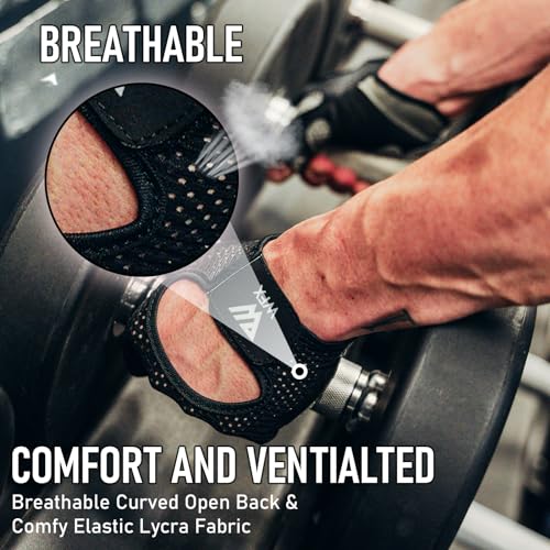 WESTWOOD FOX Weight Lifting Gloves for Men Women Gym Gloves with Wrist Wrap Support for Workout Training Exercise Fitness Hanging, Pull ups for Dumbbell, Cycling - color: Blacks, size: X-Large