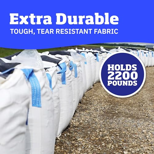 DURASACK Heavy Duty Builder's Bulk Bags 200 Gallon, Open Top, Pack of 10 | White Woven Polypropylene Contractor Trash Bags for Demo and Construction, Holds up to 2200 lbs - size: Pack of 10