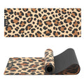 ILILI Yoga Mat Leopard Print Yoga Mat 8mm, Suede & TPE Thick Exercise Mat, Workout Mat for Women Men, 72''x25'' Fitness Mat with Strap for Home Gym, Yoga, Pilates, Stretching - color: Yellow