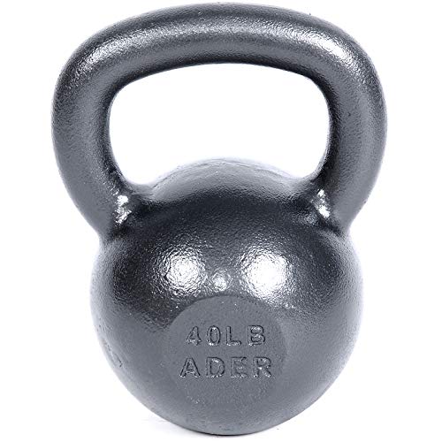 Ader Premier Kettlebell Set with DVD (5, 10, 15, 20, 25, 30, 35, 40, 45, 50lb) Rack and Rubber Mat