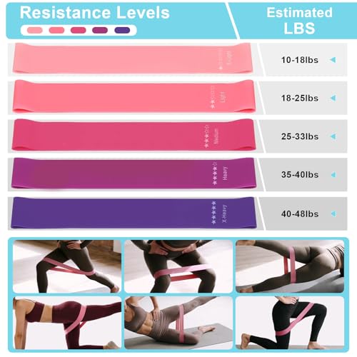Uluck 13 PCS Pilates Kit for Women,Pilates Kit for Home Workouts, Pilates Equipment Ring and Ball Set, Home Pilates Workout Kit, Pilates Starter Kit for Women at Gym Studio Travel - color: Pink
