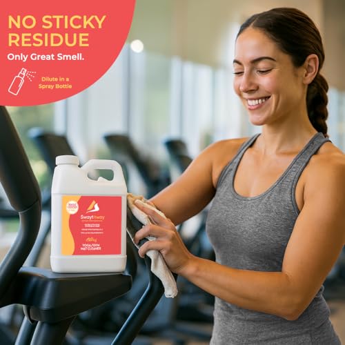 SwaytAway Fitness Mat Cleaner Concentrate Citrus, 32oz Makes 4 Gallons | No-Slip No-Residue Essential Oil Formula, USA Made Aromatherapy Yoga Mat Spray for Home & Studio, Natural Cleaning Solution - size: 32 oz - 1 Pack
