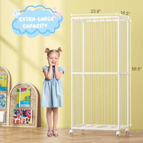 Stuffed Animal Storage Zoo Metal Toy Organizer 61x23.6x16.5in with Wheels - size: X-Large