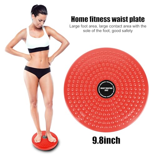 H H&J HUAJIAN Waist Whisper Disc,Body Twister Waist Twister Body Shaping Rotating Board for Women's Twisting Sports Equipment Aerobic Exercise Foot Massage - color: Red