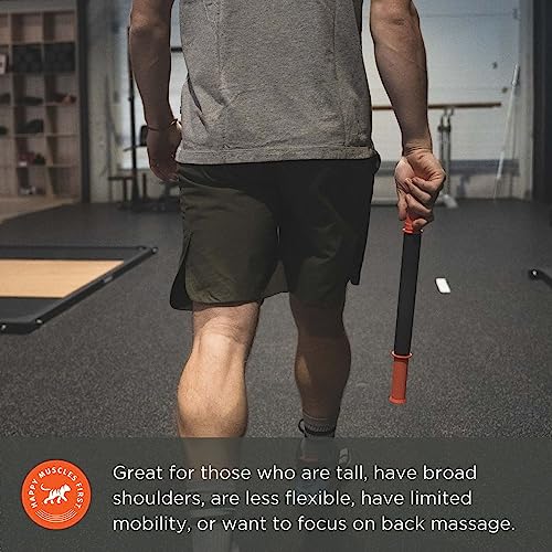 Tiger Tail 22in Massage Stick Portable Roller, Handheld, Deep Tissue Foam Roller, Body Massage and Myofascial Release Tool for Legs, Neck, Calves, Thighs, Shins & Back, The Long One 22, Made in USA - size: 22" Plus Happy Muscles eBook