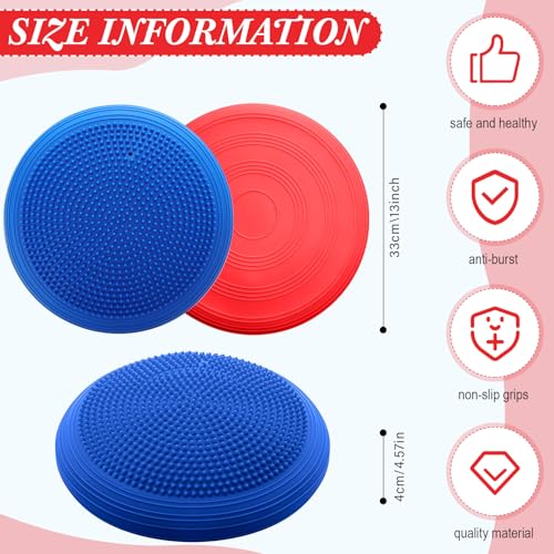 Libima 8 Pcs Wiggle Seat Inflated Wobble Cushion Sensory Seat Flexible Balance Board Balance Disc for Kids Men Women Physical Exercise Improving Posture Home Office Classroom - color: Vibrant Color