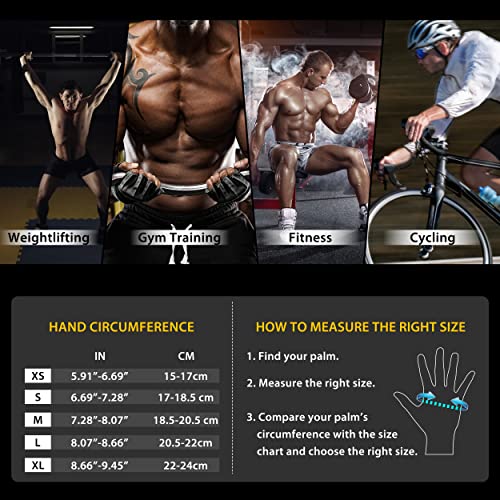 SIMARI Breathable Workout Gloves for Men and Women, Padded Weight Lifting Gloves with Great Grip, Full Palm Protection for Gym Training, Cycling, Weightlifting, Exercise, Crossfit, Climbing - color: 1a-Iron Black, size: X-Large