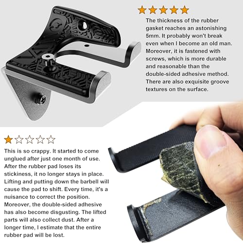 VAIIO Single Olympic Barbell Hanger,Garage Gym Bar Wall Rack,Vertical Barbell Mount Rack,Black Powder Coated,Space Saving Commercial or Home Gym Accessory,Holds Under 33mm Bar Size - color: 5mm Black