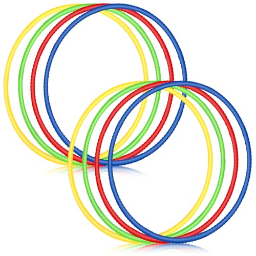 Sratte 8 Pcs Color Hoop Detachable Adjustable Exercise Ring Plastic Hoop for Gymnastics Dog Agility Equipment Party Decor, 4 Colors - color: Bright Colors, size: 28 Inch