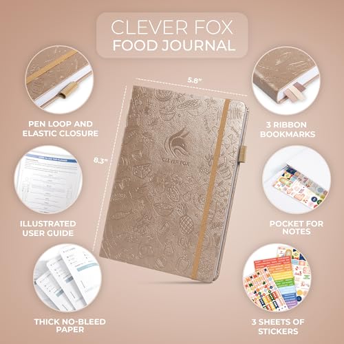 Clever Fox Food Journal - Daily Food Diary, Meal Planner to Track Calories & Nutrients, Weight Tracker Notebook, A5 (Pearl) - color: Pearl, size: A5 (5.8'' x 8.3'')