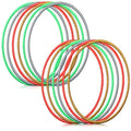 Sratte 12 Pcs Toy Hoop Detachable Adjustable Toy Hoop Colored Exercise Ring Plastic Circle Gymnastics Equipment Require Self Assembly(28 Inch,Red, Green, Gold, Silver)