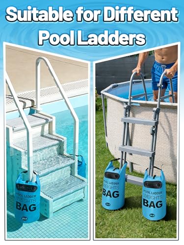 Pool Ladder Weights for Above Ground Pool - 2 Pack 25lb Fillable Sand Bags for Pool Steps, Heavy Duty Waterproof Pools Ladder Stabilizer Anchor Bags - size: 25 LB