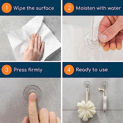 GLUIT Suction Cup Hooks - Utility Hook Wall Hangers for All Purposes Stainless Steel Removable Small Suction Cups for Kitchen Bathroom Shower Wall Window Glass Door 3 lbs (14 Suction Hooks) - size: Small, 14 pcs