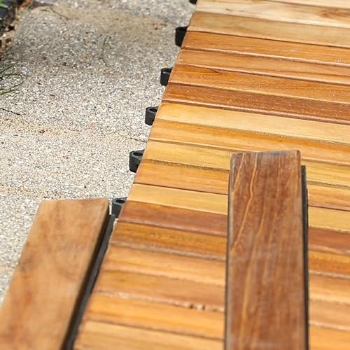 Bare Decor EZ-Floor End Pin-Side Trim Piece for Flooring in Solid Teak Wood (Set of 8), Brown - size: 8 Trim Pieces (Pin Ends)
