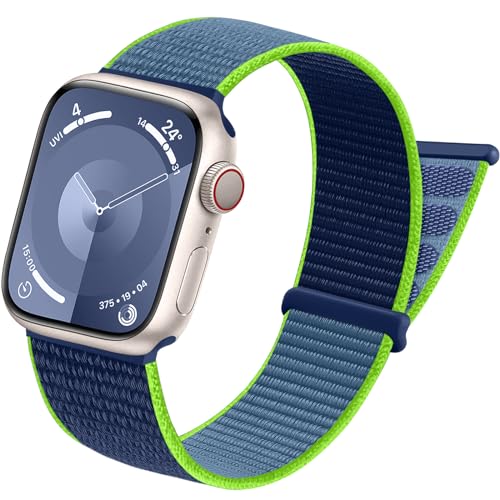 Sport Loop Band Compatible with Apple Watch Bands for Women 44mm 46mm 45mm 49mm 42mm 38mm 40mm 41mm men,Stretch Adjustable Braided Nylon Straps for iWatch Series 11/10/9/8/7/6/5/4/3/2/1/SE/Ultra - color: Borland, size: 38mm/40mm/41mm/(42mm-series 11 10)