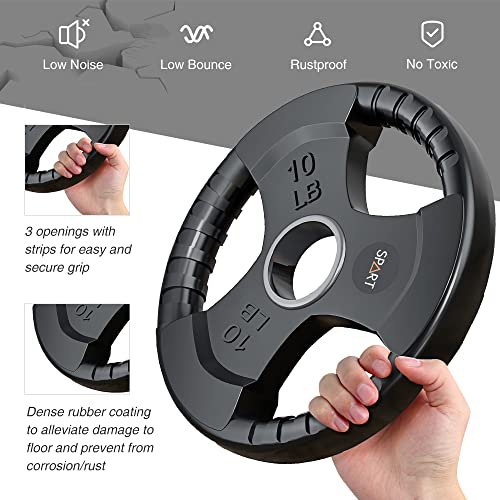 SPART Weight Plate 2-Inch Rubber Coated Olympic Grip Plate for Barbell,Solid Cast Iron Weight Plates in Pairs or Single for Strength Training,Weightlifting,Crossfit,Home Gym(5LB/10LB/25LB/35LB/45LB) - style: 25lb Single