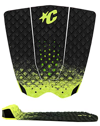Creatures of Leisure Ethane Ewing Lite Pin Tail Ecopure Traction Pad, EcoPure Organic Additive, 8mm Teardrop Wide Arch Bar - color: Black Fade Lime