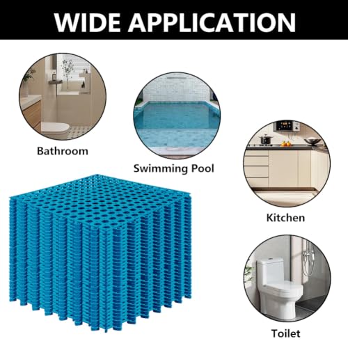 30 Pack Garage Floor Tiles, 12x12 Inch Interlocking Drainage Tiles Non-Slip Deck Tile with Holes for Bathroom, Pool Deck, Gym, Garage, Kitchen & Wet Areas, Easy Splicing Anti-Fatigue Mat (30, Blue) - color: Blue