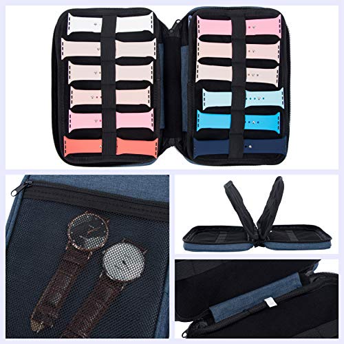 PACMAXI 36 Watch Bands Storage Case - Holds 36 Bands, Fits Most Sizes, Organizer for Watch Straps & Accessories - color: blue