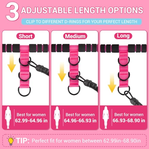 Adjustable Pedal Resistance Band with Handle, Poster, Carry Bag and 2 Tube | Multifunction Foot Pedal Elastic Band for Abdomen, Arm, Core/ABS & Legs, Portable Home Gym Yoga Exercise Equipment for Women
