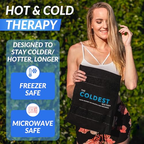 Coldest Ice Pack for Back Pain Relief - All Body Multipurpose Ice Pack for Lower Back Pain, Swelling, Bruises, Surgery, Cramps - Hot & Cold Therapy - Reusable & Adjustable Gel (Large) - color: Back (14" X 11" With Wrap)