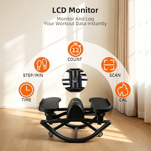 The Rock Stepper Side to Side, U-Shaped Low-Impact Mini Stepper, Quiet Lateral Rocking Step Machine, Compact Stair Stepper for Home Workout & Leg Glut