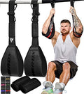 RDX AB Straps for Pull Up Bar Hanging (Pair), Maya Hide Leather, Abdominal Muscle Building Padded Arm Support Slings with D-Ring Strap, Leg Raise Exercise Fitness Workout Strength Training, Men Women - color: Black