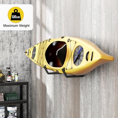 niffgaff Heavy Duty Garage Storage Hooks - 120 LB Capacity Wall Mounted Rack for Kayaks, Ladders, and Bikes - color: Black 2 pack