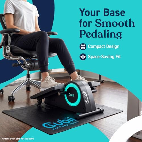 Cubii Non-Slip Mat for Under Desk Ellipticals, Floor Protection Exercise Surface for Bike, Fitness Equipment & Indoor Cycling, Home Gym Use, 24" x 18"