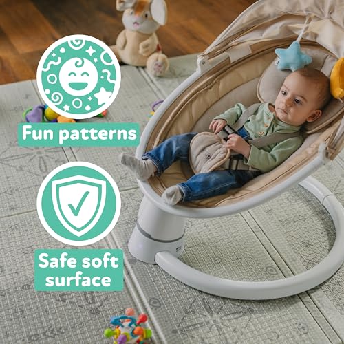 Nuby Reversible Baby Floor Mat, 77" x 58" - Foldable and Lightweight Infant Play Mat - Easy Storage and Travel - Graceful Gray - style: Graceful Gray