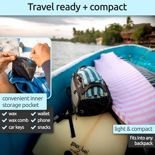 Surf Squared Surfboard Sock Cover and Paddleboard Cover - Lightweight Stretch Protective Surfboard Bag - Surfing Accessories - Shortboard, Longboard, Hybrid, Wakesurf, Standup Paddleboard SUP - color: Aqua, size: 7'6" Hybrid