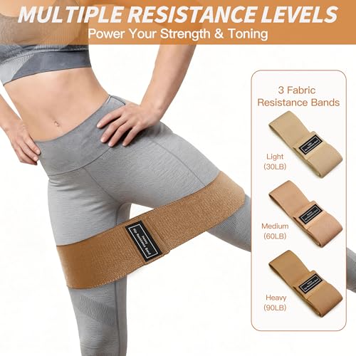 NANATI Pilates Kit, Home Pilates Workout Kit for Women, Pilates Equipment with 14.5" Pilates Ring and Ball, Resistance Bands, Ankle Weights, Sliders & Grip Socks for Home Workouts - color: Mocha