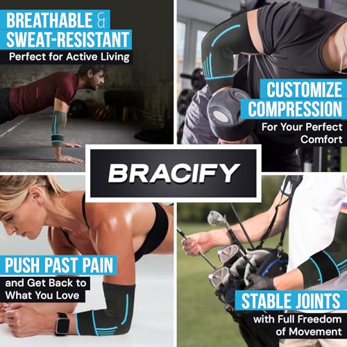 Tennis Elbow Brace for Women & Men, Fitness and Everyday Use (XXL) | Elbow Compression Sleeve for Tendonitis, Arthritis, Tennis Elbow & Golfers Elbow, Reduce Elbow Pain During Fitness Activity - color: Blue, size: XX-Large