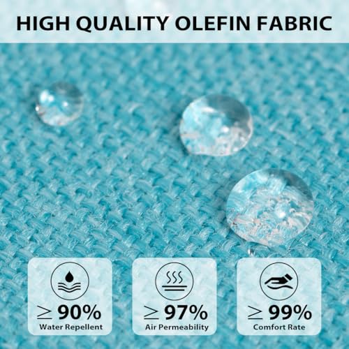 Sundale Outdoor Olefin Bench Cushion， Water-Resistant Patio Couch Cushion, Loveseat Sofa Pad with Straps Teal, 48 x 18 x 4 Inches - color: Teal, size: 48 X 18 X 4 Inch
