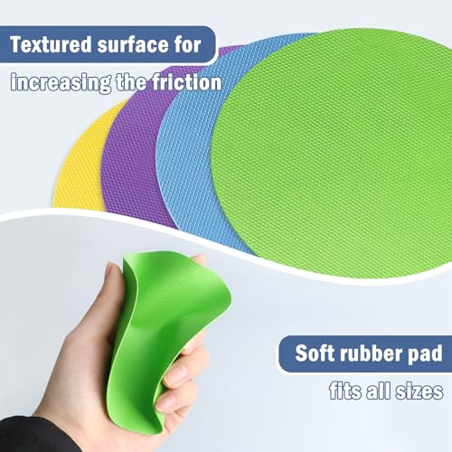 Aixoom Rubber Jar Opener Pads Set of 4, Non-Slip Gripper Pads for Jars | For Seniors & Weak Hands, Heat-Resistant Trivet, Kitchen Coaster & Jar Lid Grip for Jars and Bottles (Circle) - size: Circle, Dark color