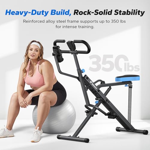 MERACH Upgraded Squat Machine for Women, Smart Row and Deep Squat Trainer with Tablet Stand, Adjustable Resistance & 350LB Weight Capacity, Foldable Home Exercise Equipment, Connect MERACH APP - style: R07 PRO - Grey