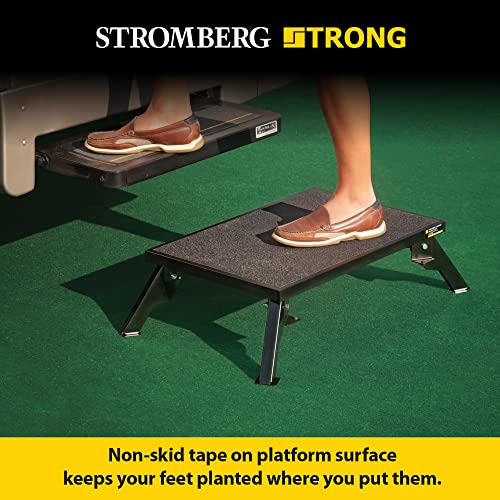 Stromberg Carlson 24″ x 16″ Adjustable RV Platform Step, Heavy-Duty Rust-Resistant Steel, Portable Step Stool for Campers, 4″ and 8″ Height, 300 lbs Capacity, Non-Skid Surface & Folding Legs | Folding legs adjust 4 in or 8 in height, rust-resistant powder