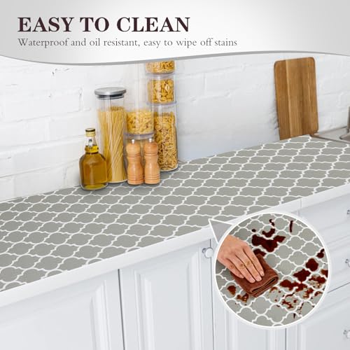 Drawer and Shelf Liner, Non-Slip Kitchen Cabinet Liners Non-Adhesive Thick Strong Grip Waterproof Washable Mats Protect Dresser Shelves Cupboard Bathroom Cabinets, Gray, 12 in X 10 FT - color: Gray, size: 11.8"W x 118"L
