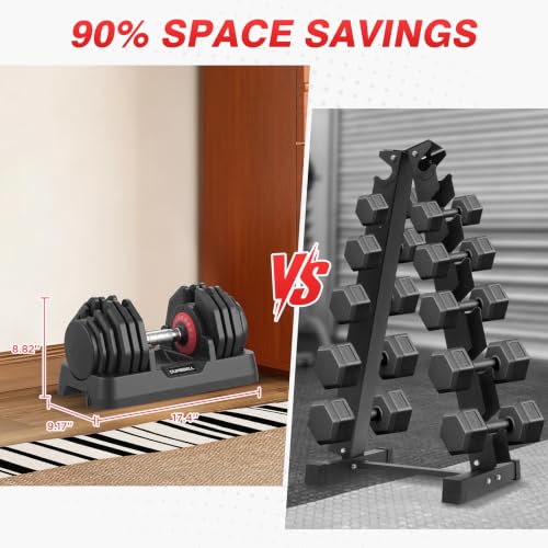 Adjustable Dumbbells Set All in One Free Weights Set for Home Gym | 25/26.5/52.5/55/85lbs Weights Dumbbells Set, 1 Sec Adjust Weights with Anti-Slip Handle for Home Fitness - color: 85lb-pair
