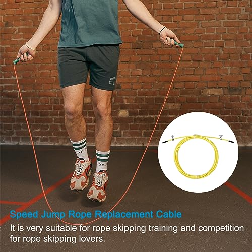 PATIKIL Speed Jump Rope Replacement Cable, Professional Skipping Rope Steel Wire Replace for High Speed Jump Ropes - color: Yellow