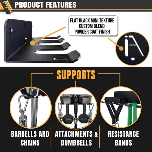 IRON AMERICAN Omega MINI Gym Storage Rack - Heavy-Duty Gym Wall Organizer Gym Hanger Gym Accessory Storage - Resistance Bands, Jump Ropes, Barbells (OMEGA MINI RACK 10 INCH / 4 PRONG) - style: OMEGA MINI RACK (10 INCH / 4 PRONG)