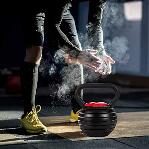 Time wave 10-40LBS Adjustable Kettlebell Weights Sets for Men Women Home Fitness Gym Equipment, Cast Iron Kettle Bell Set for Exercises, Weightlifting, Conditioning, Strength and Core Training (Red)