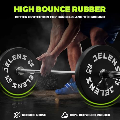 JELENS 7FT Bar Olympic Barbell, 1000lb Capacity Weight Bar for Strength Training, 2 Inch Strength Training Bar With Knurled Grip for Squats, Deadlifts, Presses, Rows, Curls - size: 7FT Olympic Barbell with 140 LB Black Plates