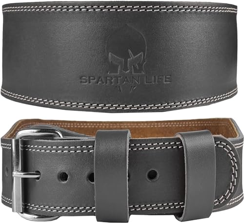 "Victorbudo USA Spartan Weight Lifting Belt (5mm Thick) - Genuine Leather Lifting Belt Gym for Men & Women - Functional Workout Belt - Gym Belt for Weightlifting, Powerlifting, Squat & Deadlift - Adjustable Weightlifting Belt" - size: "Large (50"" Length)