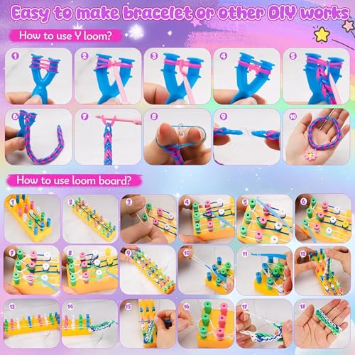 UUEMB Loom Rubber Band Bracelet Kit, 10000+ Double-Layer Case, Ages 8+ | Latex-free non-toxic, deluxe mega set, double-layer storage case, rich accessories, fine motor skills, group friendly - color: 10000 Pcs