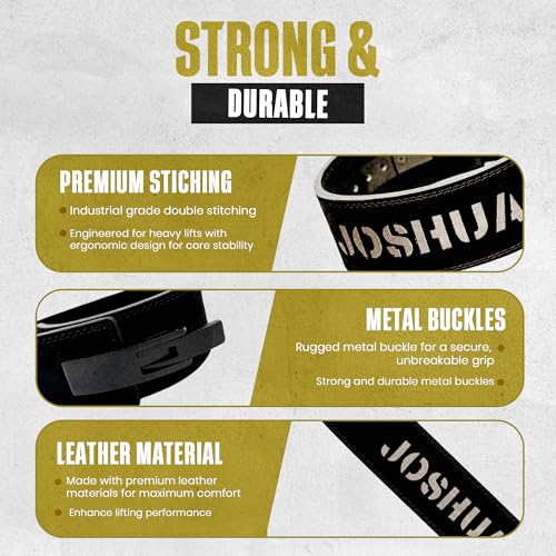 Christian Lever Weight Lifting Belt- 10mm Thick Leather Weightlifting Belt for Men & Women- Durable Leather Weight Belt for Men- High Strength Powerlifting Belt- Squat Belt, Deadlifting Belt | Faith Lever Weight Belt for Men, Secure Steel Lever Buckle, Du